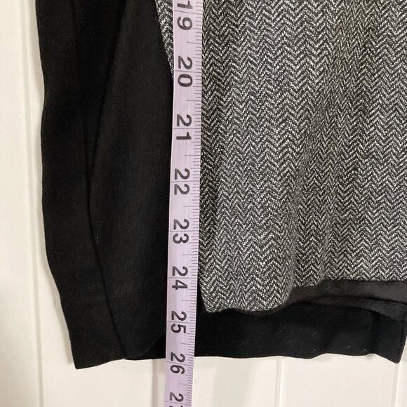 RICKI's Black grey herringbone pencil skirt ~ MEDIUM lace detailing goth skirt - Picture 4 of 13